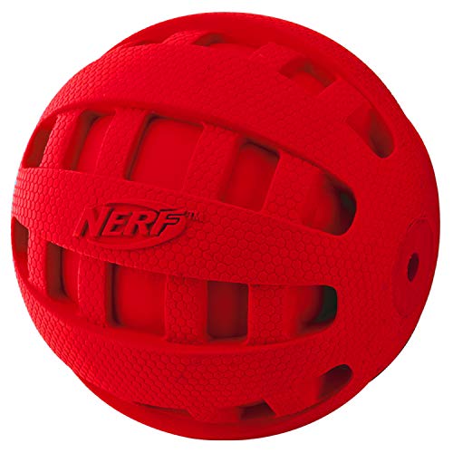 Nerf Dog Rubber Ball Dog Toy with Checkered Squeaker