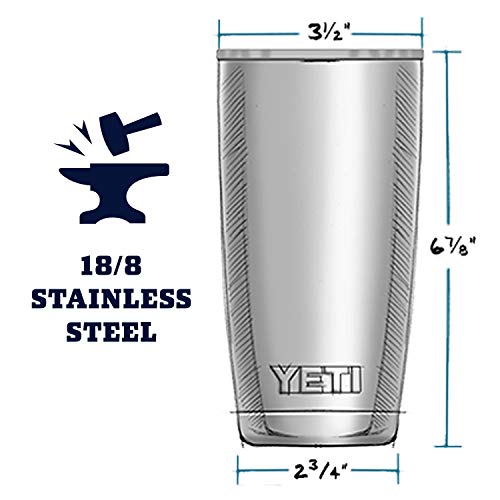 YETI Rambler 20 oz Tumbler, Stainless Steel, Vacuum Insulated with MagSlider Lid