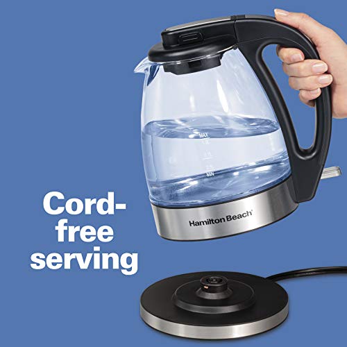 Hamilton Beach Glass Electric Tea Kettle 1L Cordless