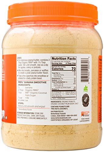 PBfit All-Natural Organic Peanut Butter Powder - 8g of Protein (30 oz.)