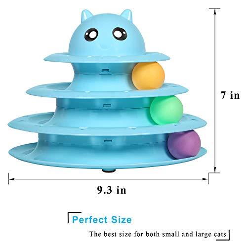 UPSKY Cat Toy Roller Cat Toys 3 Level Towers Tracks Roller with Six Colorful Balls