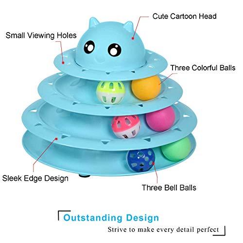 UPSKY Cat Toy Roller Cat Toys 3 Level Towers Tracks Roller with Six Colorful Balls