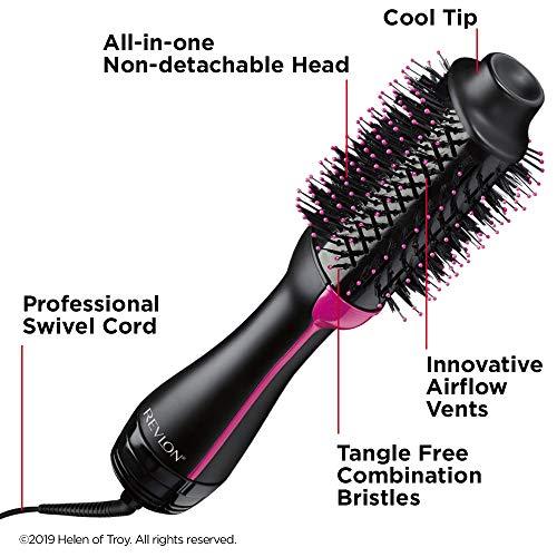 Revlon One-Step Hair Dryer And Volumizer Hot Air Brush, Black