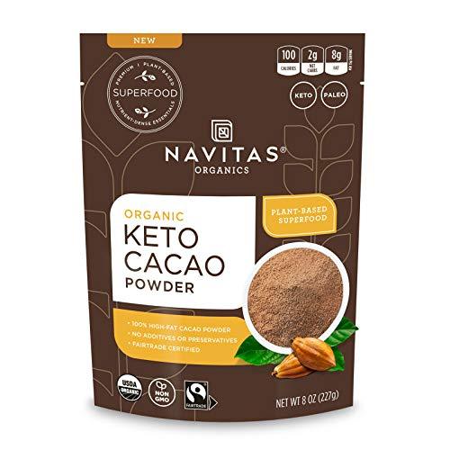 Navitas Organics Keto Cacao Powder, 8oz. Bag Organic, Non-GMO, Fair Trade, Gluten-Free