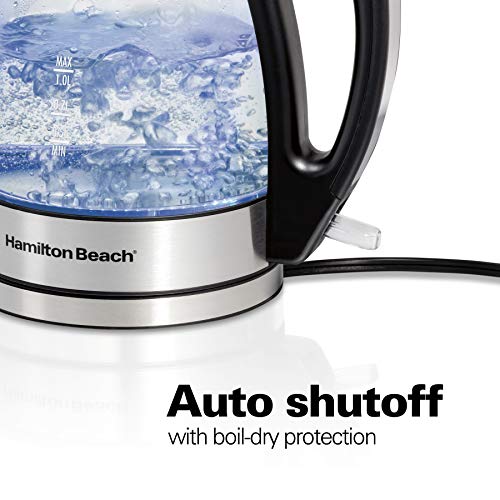 Hamilton Beach Glass Electric Tea Kettle 1L Cordless