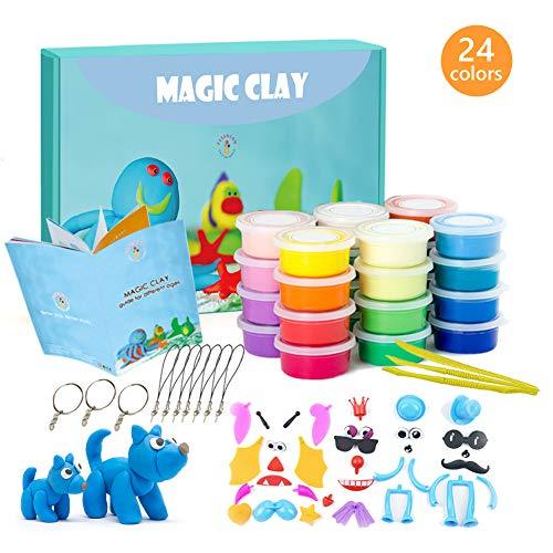 Modeling Clay Kit - 24 Colors Air Dry Ultra Light Magic Clay, Soft & Stretchy DIY Molding Clay with Tools