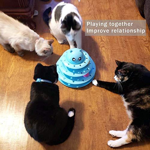 UPSKY Cat Toy Roller Cat Toys 3 Level Towers Tracks Roller with Six Colorful Balls