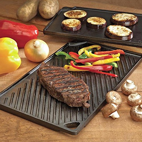 Lodge Pre-Seasoned Cast Iron Reversible Grill/Griddle, 16.75 Inch