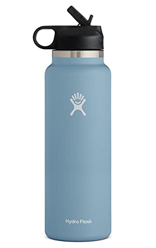 Hydro Flask Wide Mouth Water Bottle, Straw Lid - 40 oz, Frost