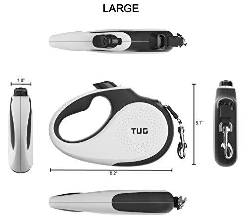 TUG Patented 360° Tangle-Free, Heavy Duty Retractable Dog Leash for Up to 110 lb Dogs