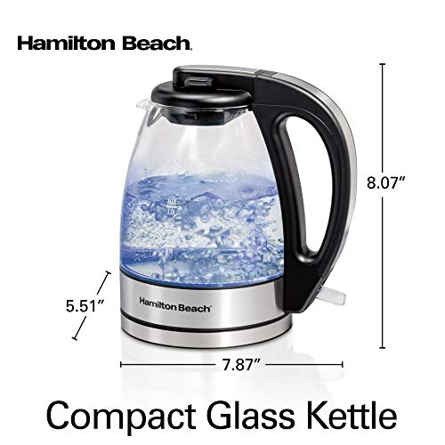 Hamilton Beach Glass Electric Tea Kettle 1L Cordless