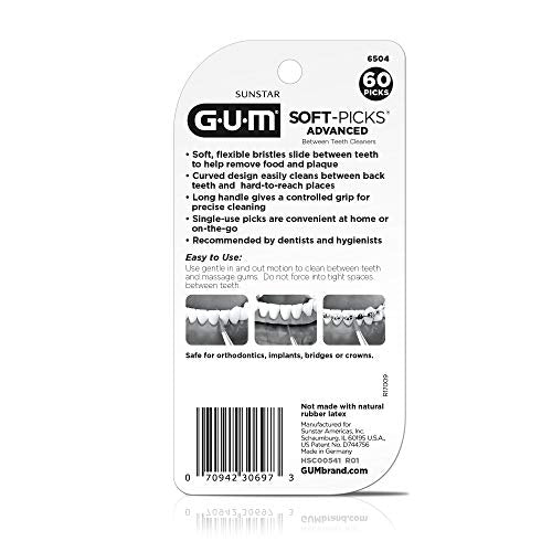 GUM - 650R Soft-Picks Advanced Dental Picks, 60 Count