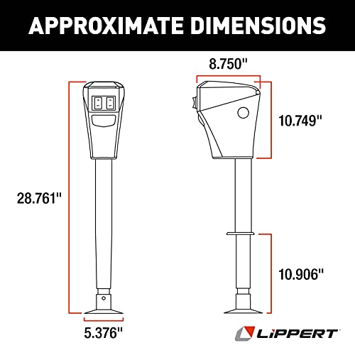 Lippert 3500LB Power Tongue Jack Black