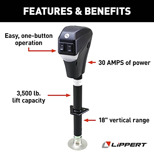 Lippert 3500LB Power Tongue Jack Black