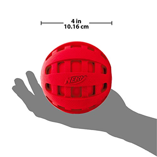 Nerf Dog Rubber Ball Dog Toy with Checkered Squeaker