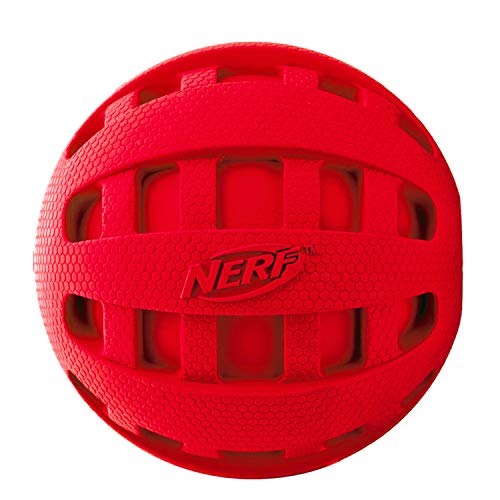 Nerf Dog Rubber Ball Dog Toy with Checkered Squeaker