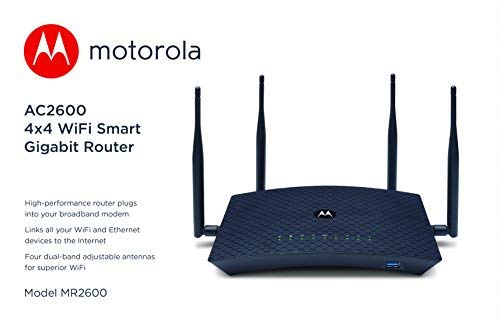 Motorola AC2600 4x4 WiFi Smart Gigabit Router with Extended Range, Model MR2600