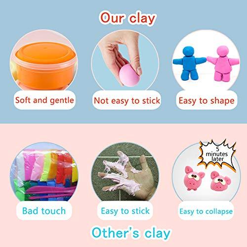 Sago Brothers Air Dry Modeling Clay for Kids - 24 Colors, Molding Magic  Clay for Slime, Art Sets for Boys & Girls