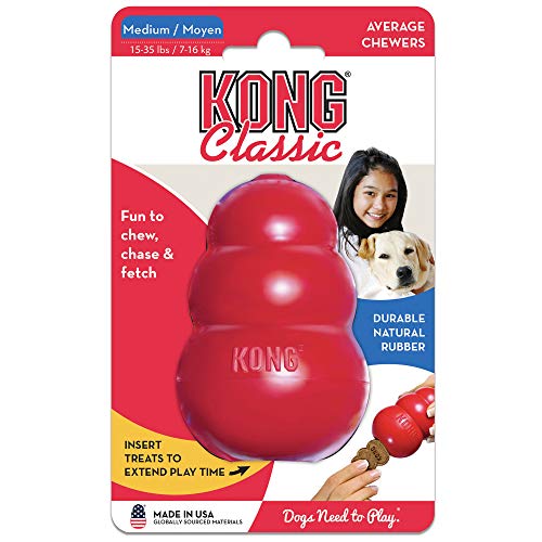 KONG - Classic Dog Toy, Durable Natural Rubber- Medium