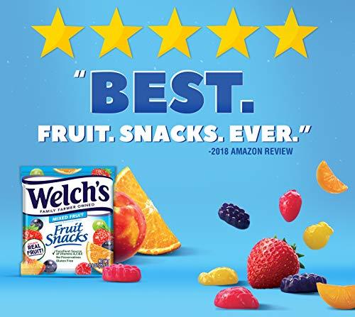 Welch's Fruit Snacks, Mixed Fruit, Gluten Free, Bulk Pack, (40 Count of 0.9 oz Pouches) 36 oz