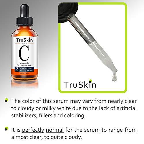 TruSkin Vitamin C Serum for Face, Topical Facial Serum with Hyaluronic Acid, Vitamin E, 1 fl oz