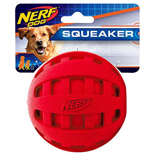 Nerf Dog Rubber Ball Dog Toy with Checkered Squeaker