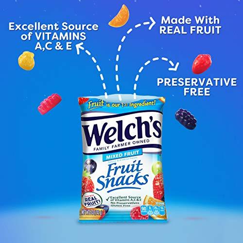 Welch's Fruit Snacks, Mixed Fruit, Gluten Free, Bulk Pack, (40 Count of 0.9 oz Pouches) 36 oz